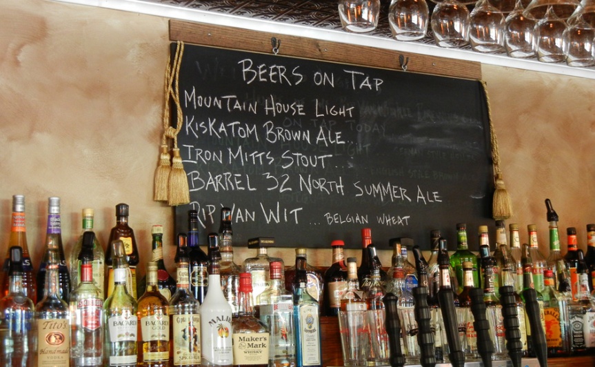 There are usually five beers on tap at the bar, which also serves wine and cocktails. Photo by Catskill Eats