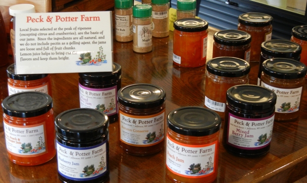 Jams and jellies from Jefferson's Peck and Potter Farm, made with Catskill-grown fruit. Photo by Catskill Eats