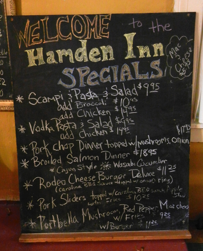 A recent menu. Photo by Catskill Eats